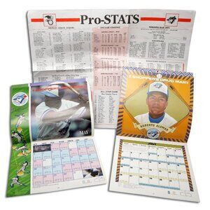 Vintage Toronto Blue Jays 1990/1992 Baseball Season Calendars & Pro Stats Chart